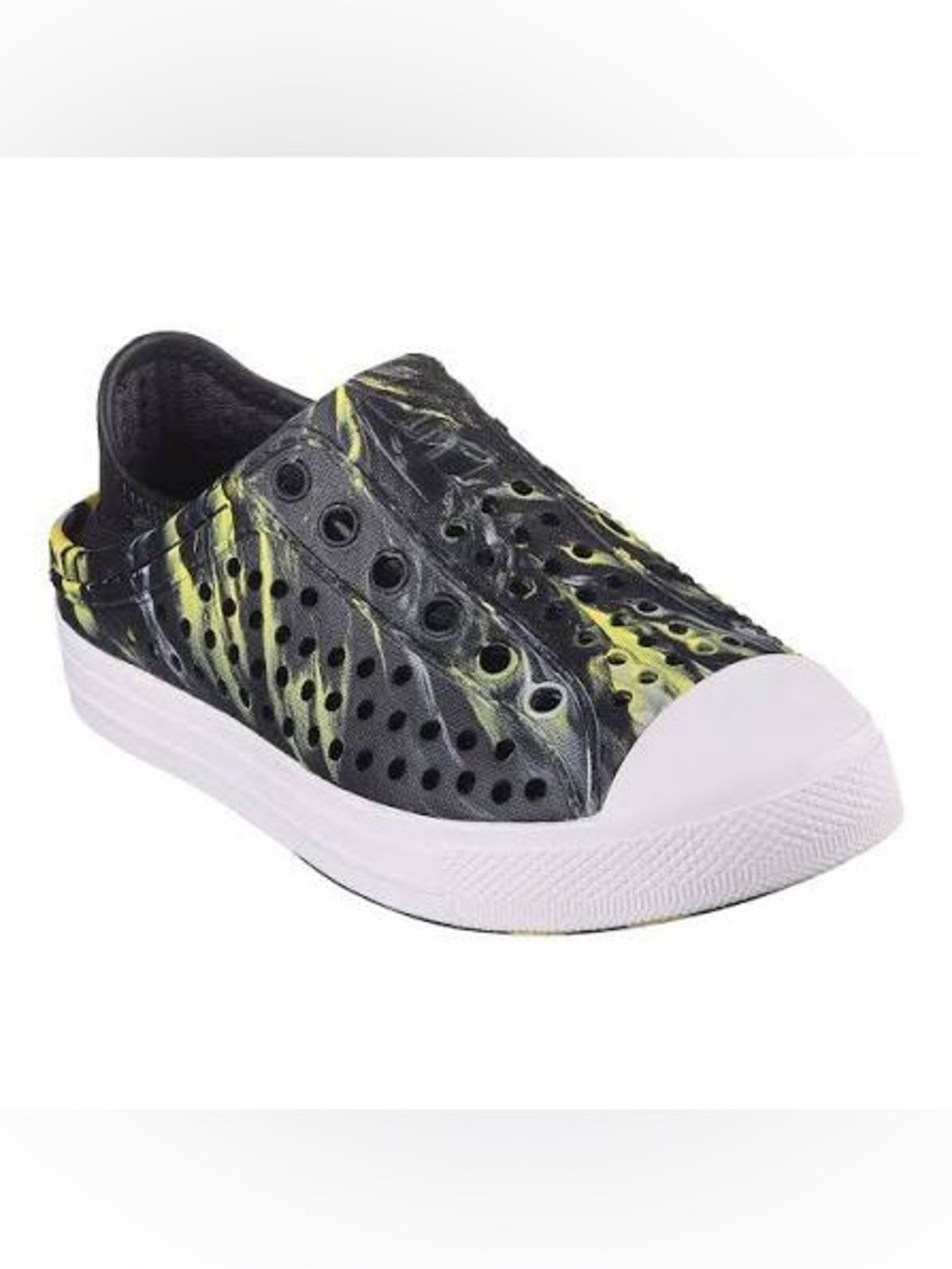 Skechers Kids Slip-On Perforated Water Shoe - Black & Yellow Swirl